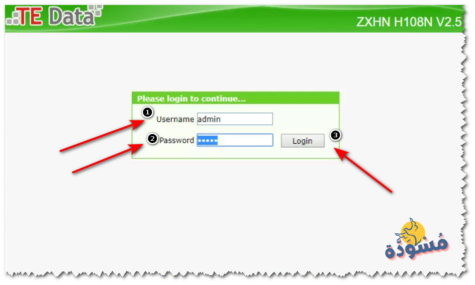 تعيين باسورد راوتر اتصالات من نوع ZTE